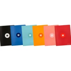 LIBRETA LIDERPAPEL ANTARTIK A5+ PLUS COSIDA 48 HOJAS 90G/M2 CUADRO 5MM CON MARGEN 6 COLORES SURTIDOS