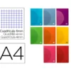 Libreta Liderpapel Serie 360 A4 cuadricula 4mm 48 hojas tapa plastico colores surtidos