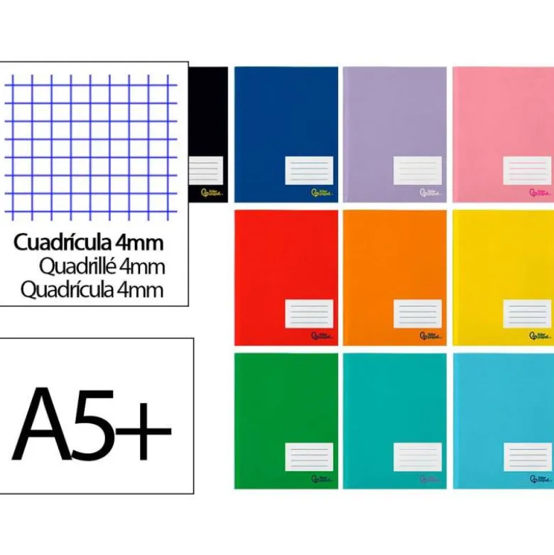 LIBRETA LIDERPAPEL SMART A5 PLUS 32 HOJAS 75G/M2 CUADRO 4MM CON MARGEN