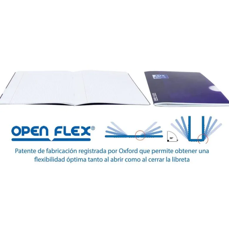 Libreta Oxford encolada Open Flex cuadro de 4 mm Din A4 48 Hojas