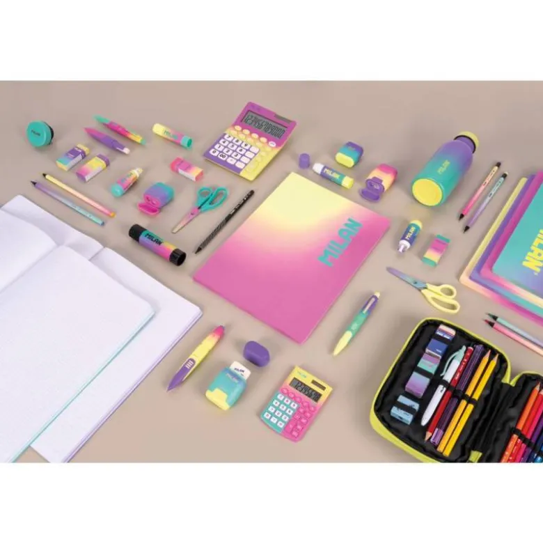 LIBRETA ENCOLADA MILAN COLECCION SUNSET DIN A4 48 HOJAS 95 GR CUADRICULA 5MM ROSA