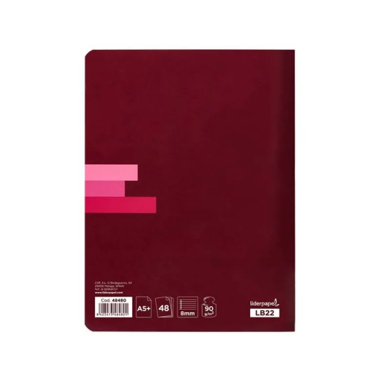 Libreta escolar Liderpapel Scriptus rayado horizontal tamaño DIN A5+ 48 hojas