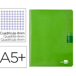 Libreta escolar Liderpapel Scriptus verde cuadricula 4mm 48 hojas tamaño DIN A5