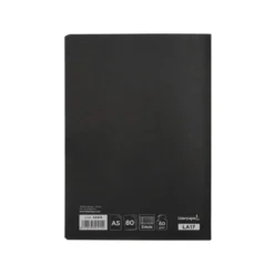 Libreta escolar Liderpapel tapa negra A5 con 80 hojas de 60g/m2 cuadro de 5mm con doble margen. Colores surtidos.