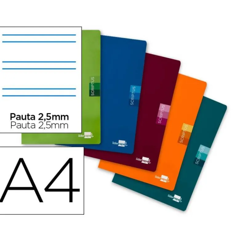 Libreta escolar marca Liderpapel Scriptus pauta 2.5 mm