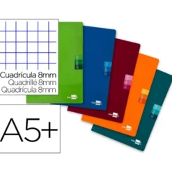 Libreta escolar marca Liderpapel Scriptus cuadricula 8 mm 48 hojas tamaño DIN A5