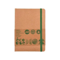 LIBRETA LIDERPAPEL ECOUSE 100% RECICLADA A5 96 HOJAS 70G/M2 HORIZONTAL CON GOMILLA Y MARCA PAGINAS