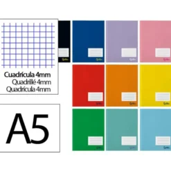 LIBRETA LIDERPAPEL SMART A5 PLUS 48 HOJAS 75G/M2 CUADRO 4MM CON MARGEN COLORES SURTIDO
