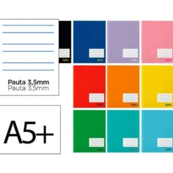 LIBRETA LIDERPAPEL SMART A5 PLUS 16 HOJAS 75G/M2 PAUTA 4 3.5MM CON MARGEN