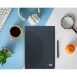 LIBRETA LIDERPAPEL 360 TAPA DE PLASTICO A4 48 HOJAS 90G/M2 5MM CON DOBLE MARGEN TAPA NEGRA