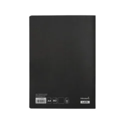 Libreta liderpapel tapa negra a4 80 hojas 60g/m2 liso sin margen