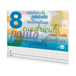 Libreta marca liderpapel pautaguia tapa cartoncillo 32 hojas din a5 cuadriculado pautado 8mm apaisada 70 gr con margen