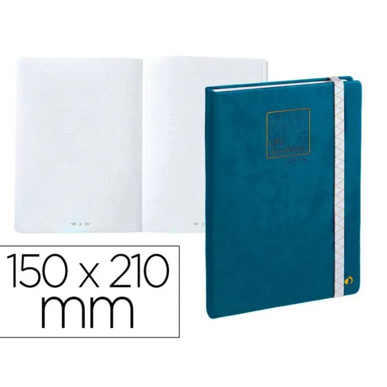 LIBRETA QUO VADIS LIFE JOURNAL DOTS METODO BULLET 15X21 CM 215 HOJAS 90 GR TAPA AZUL OSCURO
