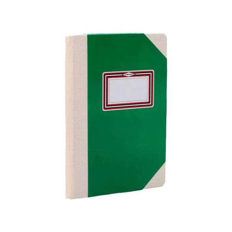 LIBRO CARTONE COSIDO FERNANDES FLECHA DIN A4+ RAYADO HORIZONTAL 50 HOJAS 100 GR VERDE