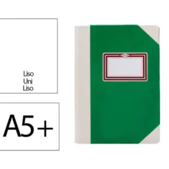 LIBRO CARTONE COSIDO FERNANDES FLECHA DIN A5+ LISO 50 HOJAS 100 GR VERDE