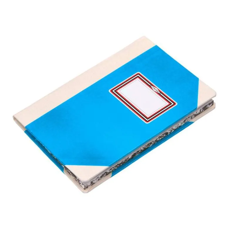 LIBRO CARTONE COSIDO FERNANDES FLECHA DIN A6+ LISO 50 HOJAS 100 GR AZUL