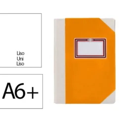 LIBRO CARTONE COSIDO FERNANDES FLECHA DIN A6+ LISO 50 HOJAS 100 GR NARANJA