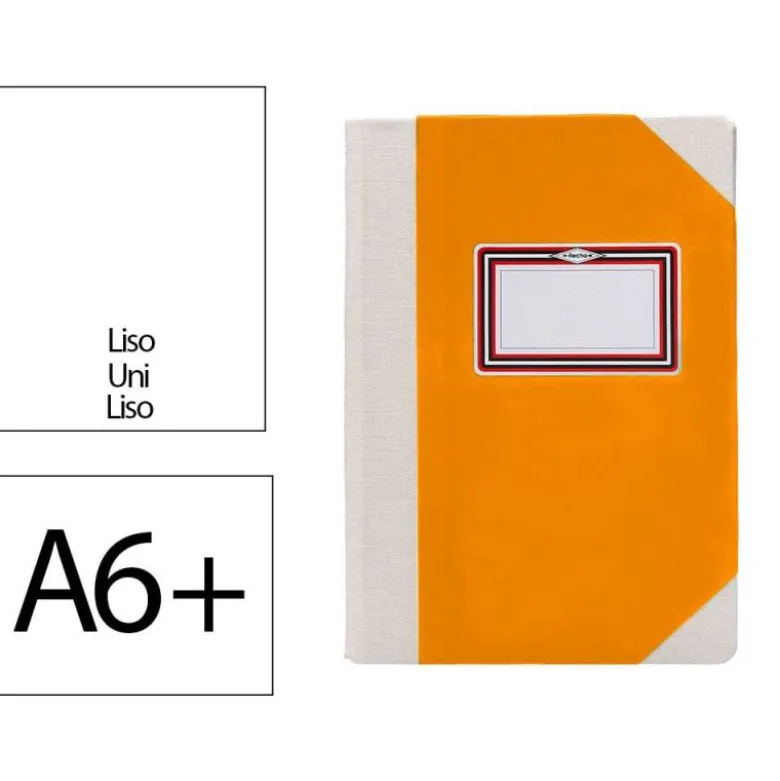 LIBRO CARTONE COSIDO FERNANDES FLECHA DIN A6+ LISO 50 HOJAS 100 GR NARANJA