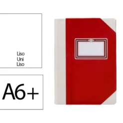 LIBRO CARTONE COSIDO FERNANDES FLECHA DIN A6+ LISO 50 HOJAS 100 GR ROJO