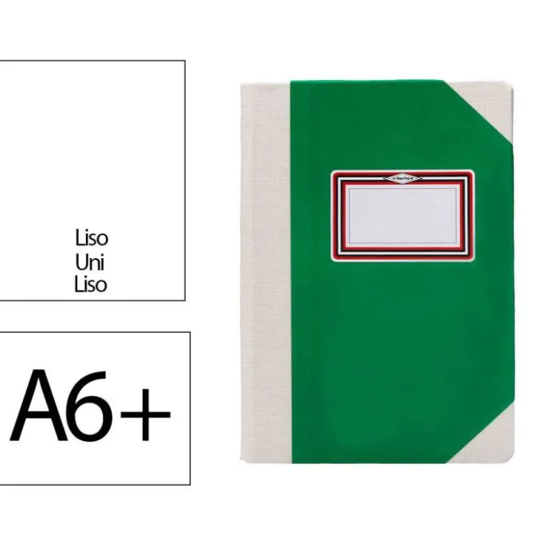 LIBRO CARTONE COSIDO FERNANDES FLECHA DIN A6+ LISO 50 HOJAS 100 GR VERDE