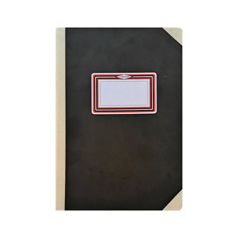LIBRO CARTONE COSIDO FERNANDES FLECHA DIN A4+ RAYADO HORIZONTAL 50 HOJAS 100 GR NEGRO