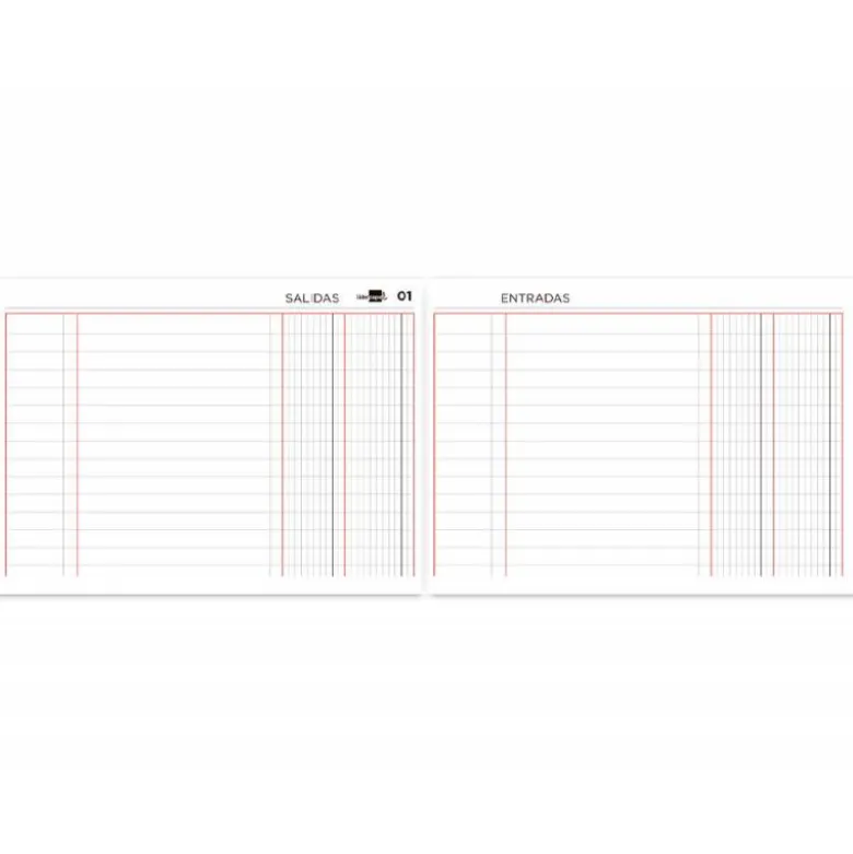 LIBRO LIDERPAPEL CUARTO APAISADO CARTONE 100 HOJAS CAJA ENTRADA Y SALIDA