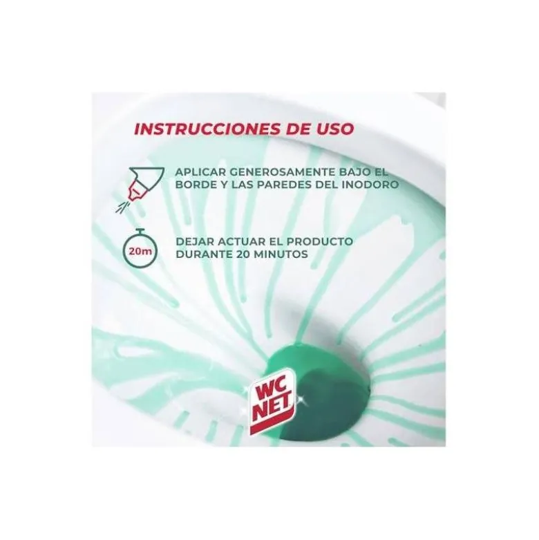 LIMPIADOR DE INODOROS WC NET GEL ENERGY DESINCRUSTANTE BOTELLA DE 800 ML