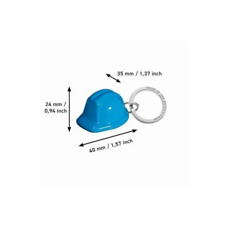 LLAVERO CASCO DE SEGURIDAD ACRILICO RECICLADO PACK DE 5 UNIDADES COLORES SURTIDOS