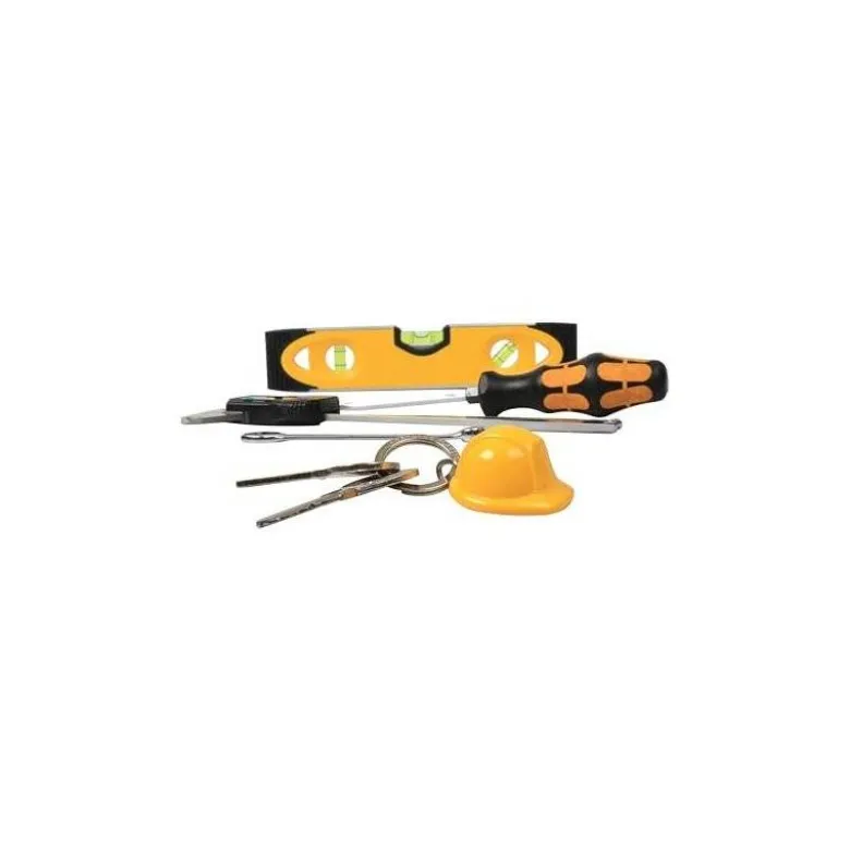 LLAVERO CASCO DE SEGURIDAD ACRILICO RECICLADO PACK DE 5 UNIDADES COLORES SURTIDOS