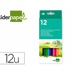 Lápices de colores Liderpapel acuarelables 12 colores