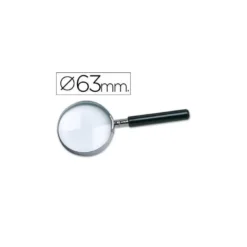 Lupa q-connect cristal aro metálico mango negro plástico negro 60mm