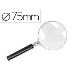 Lupa q-connect cristal aro metálico mango plástico negro 75mm