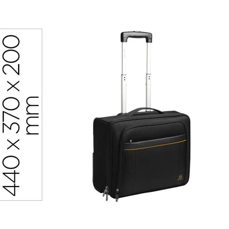 MALETIN PARA PORTATIL EXACOMPTA VALISETTE EXACTIVE 15.6" SLIM CON ASA EXTRAIBLE COLOR NEGRO 440X370X200 MM