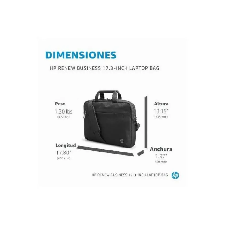 MALETIN PARA PORTATIL HP RENEW BUSINESS 17,3" COLOR NEGRO 335X50X450 MM