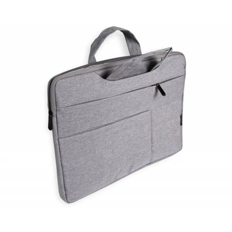 MALETIN PARA PORTATIL Q-CONNECT 15,6" CON ASAS RETRACTILES CREMALLERA 3 BOLSILLOS EXTERIORES GRIS