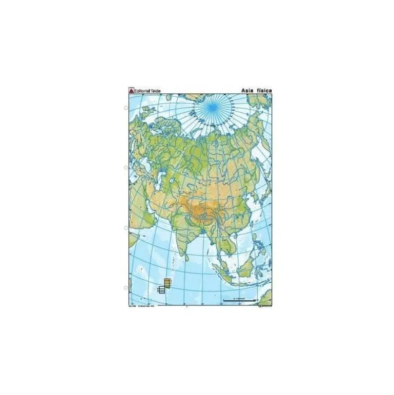 Mapa mudo de Asia fisico