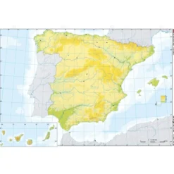 Mapa mudo de España fisico