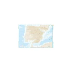 Mapa mudo de España fisico blanco y negro