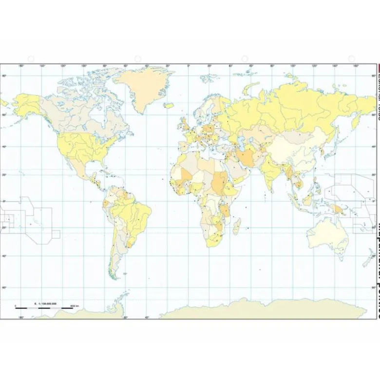 Mapa mudo del Planisferio politico