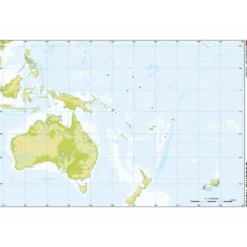 Mapa mudo de Oceania fisico