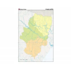 Mapa mudo político Aragón Tamaño Din A4