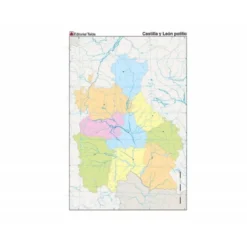 Mapa mudo político Castilla León Tamaño Din A4