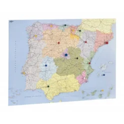 Mapa mural faibo españa y portugal autonomico plastificiado enrollado 98x134 cm