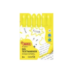 MARCADOR DE CERA GEL JOVI FLUORESCENTE AMARILLO CAJA DE 12 UNIDADES