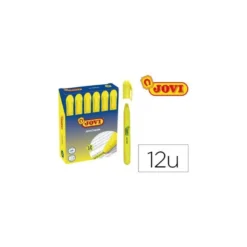 MARCADOR DE CERA GEL JOVI FLUORESCENTE AMARILLO CAJA DE 12 UNIDADES