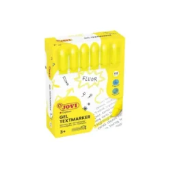MARCADOR DE CERA GEL JOVI FLUORESCENTE AMARILLO CAJA DE 12 UNIDADES