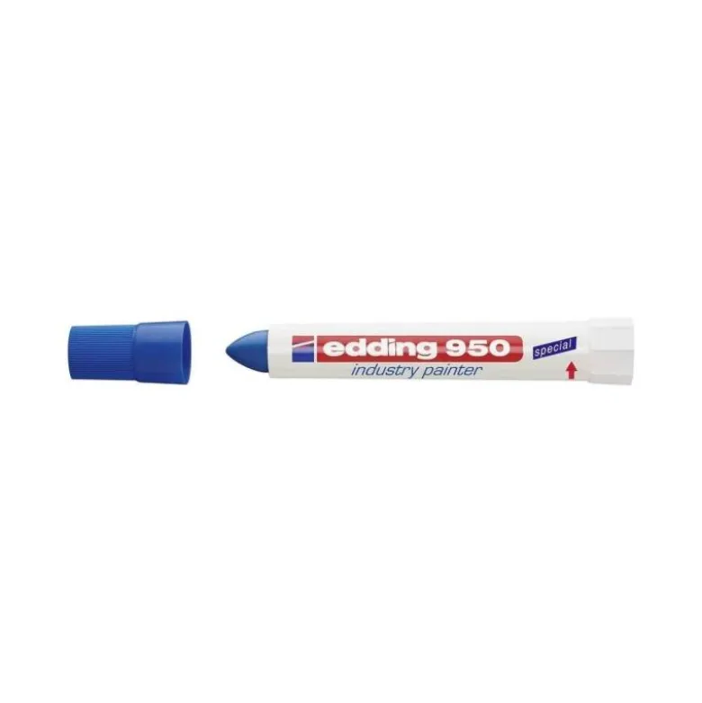 MARCADOR EDDING PERMANENTE 950 PASTA OPACA AZUL PUNTA REDONDA 10 MM PARA SUPERFICIES OXIDADAS/RUGOSAS