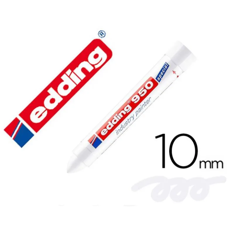 MARCADOR EDDING PERMANENTE 950 PASTA OPACA BLANCO PUNTA REDONDA 10 MM PARA SUPERFICIES OXIDADAS/RUGOSAS