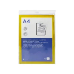 MARCO PORTA ANUNCIOS LIDERPAPEL MAGNETICO DIN A4 DORSO ADHESIVO REMOVIBLE COLOR AMARILLO