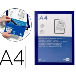 MARCO PORTA ANUNCIOS LIDERPAPEL MAGNETICO DIN A4 DORSO ADHESIVO REMOVIBLE COLOR AZUL